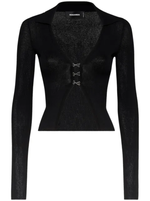 DSQUARED2 ribbed-knit cardigan Black S72HA1234D13118