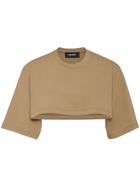 DSQUARED2 cropped T-shirt Neutrals S80GC0082D20033