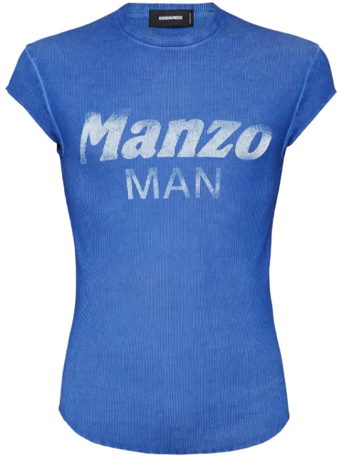 DSQUARED2 text-print T-shirt Blue S71GD1536S24623