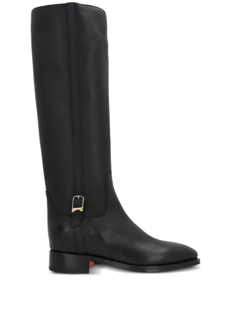 Santoni buckle-detail leather boots Black WSHM71084BJ2NLGA