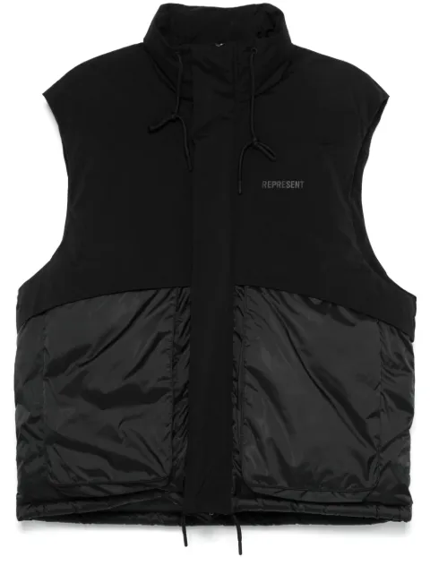 Represent layered puffer gilet Black MLM1018