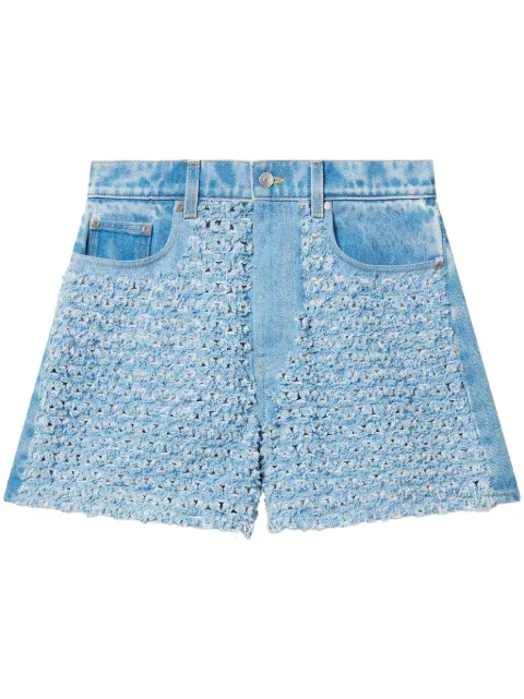 Stella McCartney textured denim shorts Blue 6D03673SQH06
