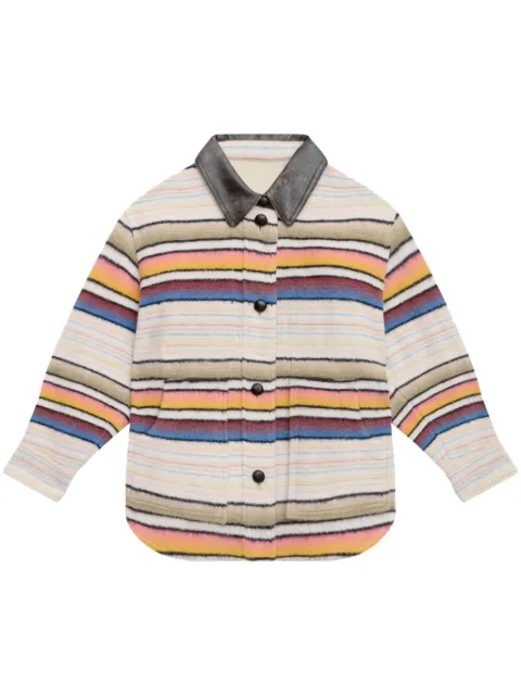 MARANT ÉTOILE Dayvi striped coat Neutrals MA0367FAC1D02E