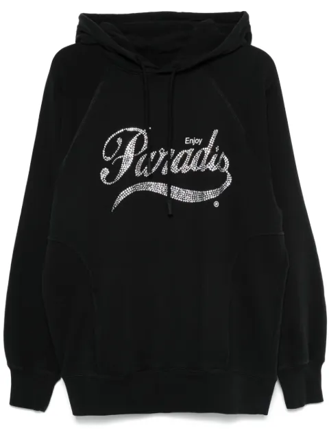 3PARADIS crystal-logo hoodie Black AW2439