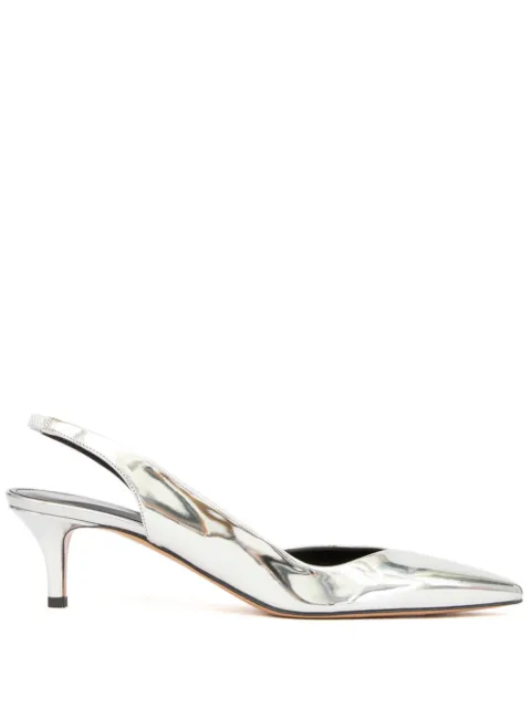 ISABEL MARANT Padim 50mm leather pumps Silver ES0044FAB2A03S
