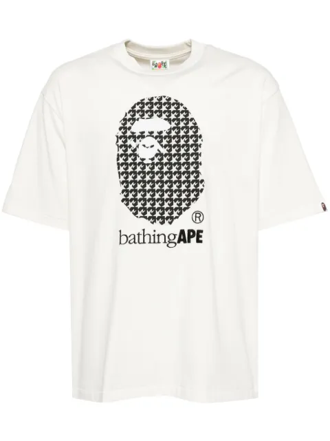 A BATHING APE® STA Houndstooth Tee Neutrals 001TEK801329M