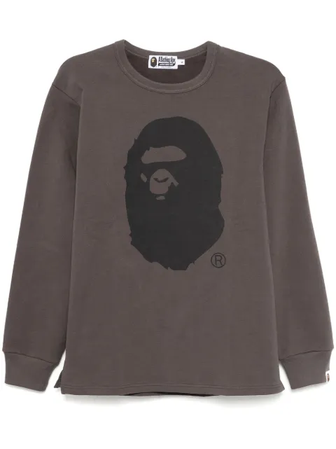 A BATHING APE® Ape head brushed-cotton sweatshirt Grey 001LTK801003M