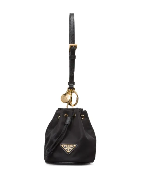 Prada mini Icon Re-Nylon keychain charm Black 1TT2022DMK