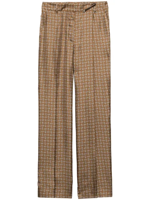 Prada high-waist twill pants Brown P238ISOOO15GG
