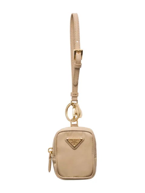 Prada mini Re-Edition 1978 pouch with keychain Neutrals 1TT2002DMK