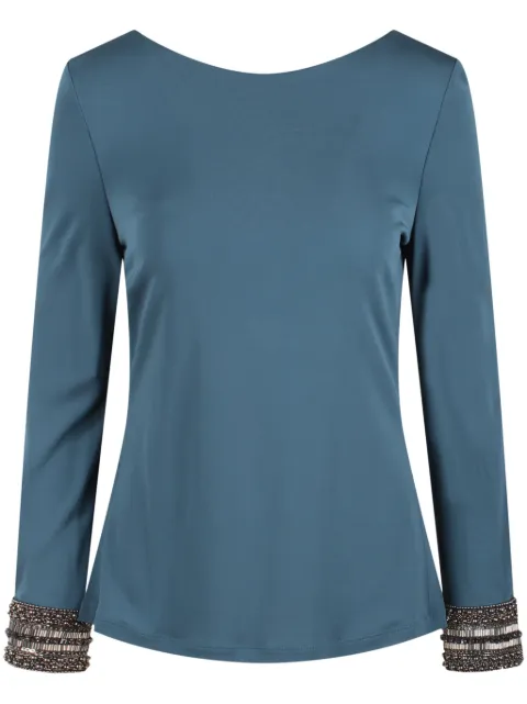 Alberta Ferretti embroidered-cuffs blouse Blue 02206621