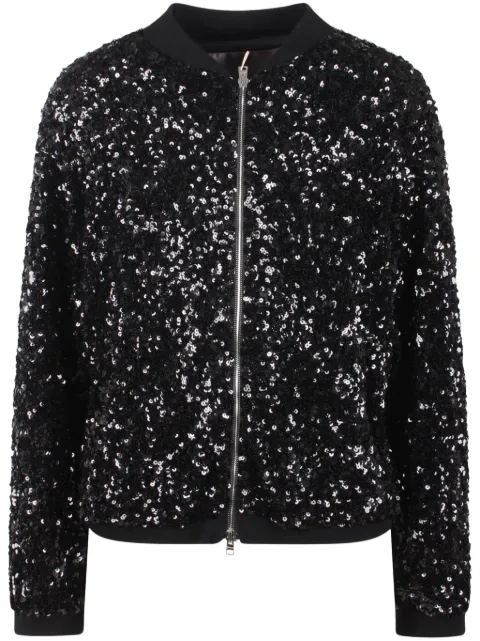 Herno sequin-embellished bomber jacket Black GI00027DR12647