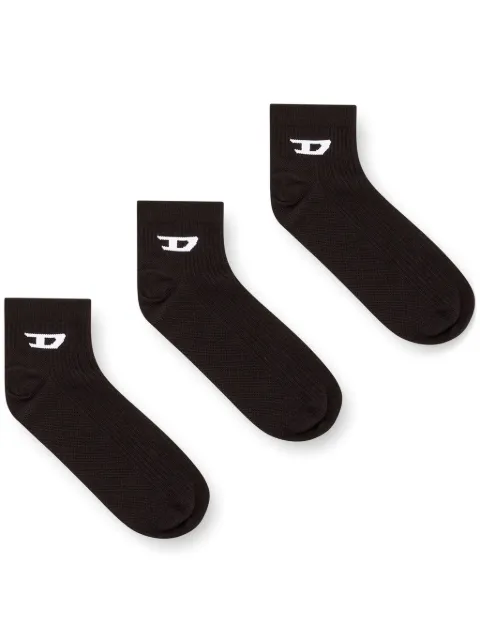 Diesel logo ankle socks (set of three) Black A178810LKBI