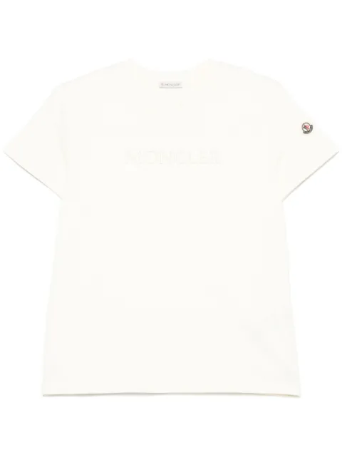 Moncler logo-embroidered short-sleeve T-shirt Neutrals L20938C0002189AUO