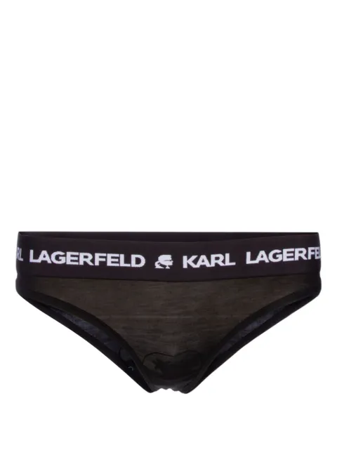 Karl Lagerfeld logo-waistband thong Black A1W47008999