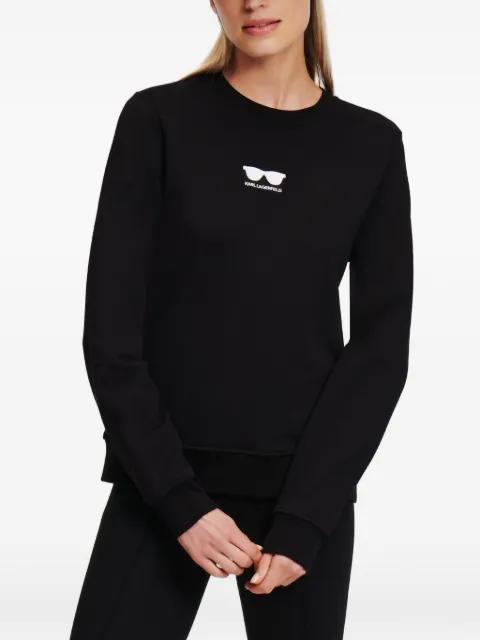 Karl Lagerfeld sunglasses-embroidered sweatshirt Black A1W20009