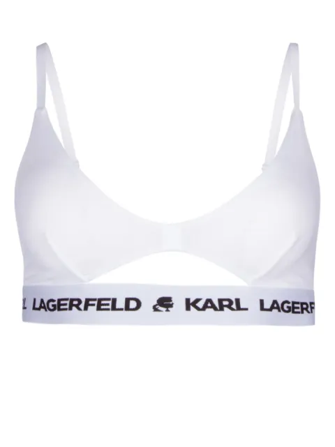Karl Lagerfeld logo-underband peephole bra White A1W47006100