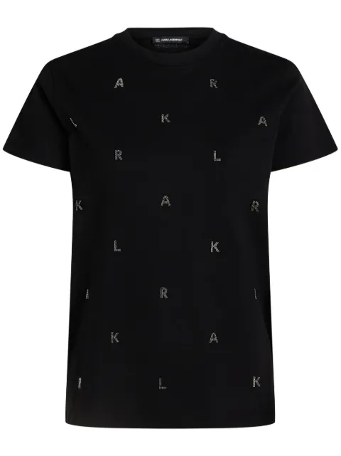 Karl Lagerfeld rhinestone-embellished T-shirt Black A1W17078999
