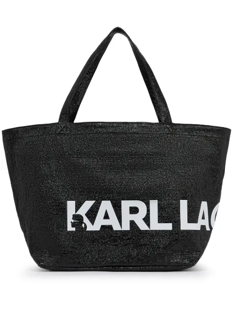 Karl Lagerfeld logo-print tote bag Black A1W50064999