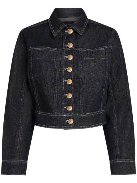 Karl Lagerfeld cropped denim jacket Black A1W14048D24