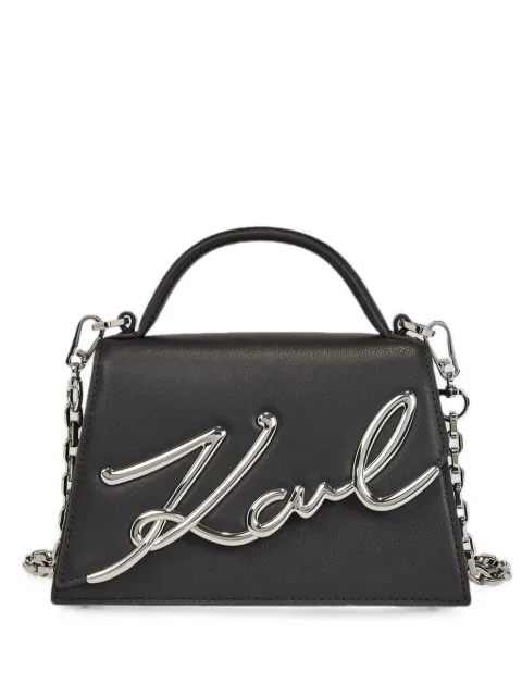 Karl Lagerfeld small K/Signature leather cross body bag Black A1W300381AV