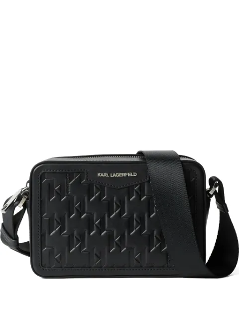 Karl Lagerfeld K/Loom leather messenger bag Black A1M30067999