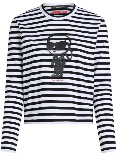 Karl Lagerfeld Ikon striped long-sleeved T-shirt Black A1W171371VE