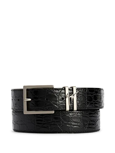 Giuseppe Zanotti Teodore crocodile-embossed belt Black EAU5003001