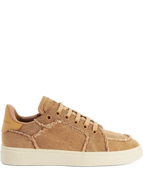 Giuseppe Zanotti GZ94 frayed-detail lace-up low-top sneakers Brown RM50001002