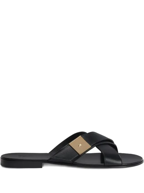 Giuseppe Zanotti Flavien Crowned leather sandals Black EU50013001
