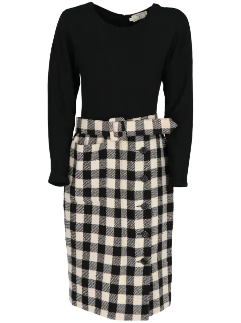 Valentino Garavani Pre-Owned 1980s checked dress Black VAL350BD