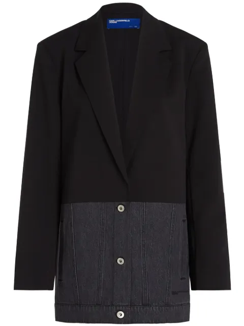 Karl Lagerfeld Jeans mixed-material blazer Black A1W14021999