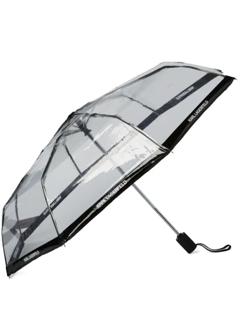 Karl Lagerfeld logo-trim transparent umbrella Grey A1W500581AM