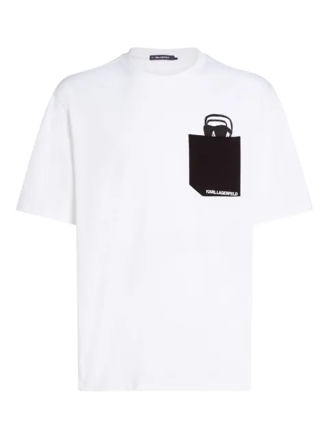 Karl Lagerfeld Ikon peek-a-boo pocket relaxed t-shirt White A1M17096100