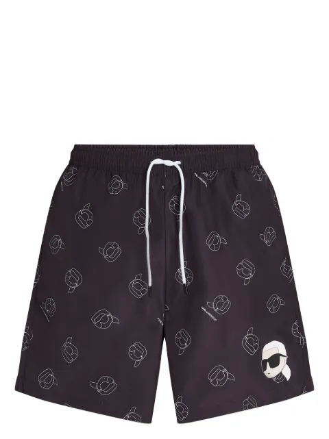 Karl Lagerfeld Ikon all-over-print swim shorts Black A1M460601PW