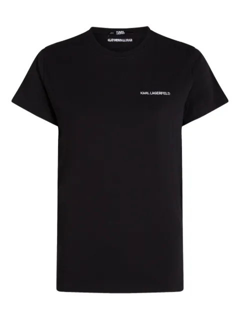 Karl Lagerfeld logo-embroidered organic-cotton T-shirt Black A1W17019999