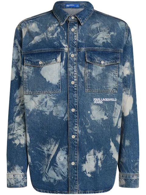 Karl Lagerfeld Jeans bleached recycled-cotton shirt Blue A1M160131MW