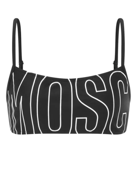 Moschino logo-print bikini top Black A57164901