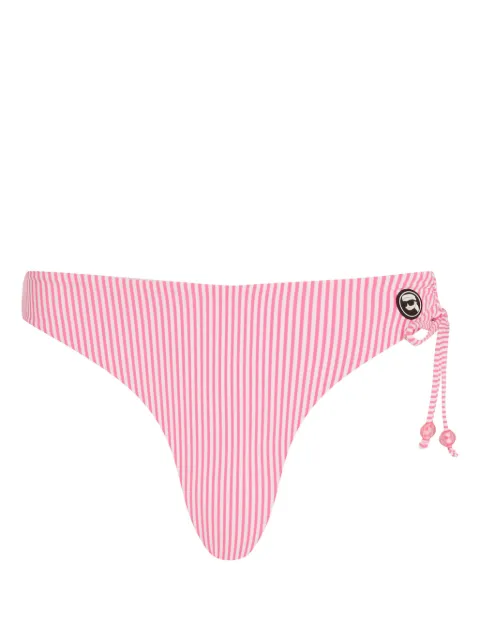 Karl Lagerfeld Ikon striped bikini bottoms Pink A1W460491PJ