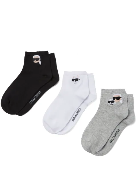 Karl Lagerfeld Ikon short socks (pack of three) Black A1W47077972