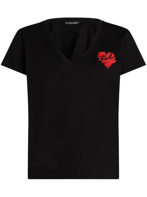 Karl Lagerfeld K/Heart cotton T-shirt Black A1W17116999