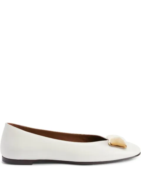 Giuseppe Zanotti Georgia Stone ballet flats White E560011005