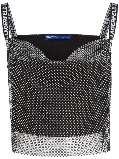 Karl Lagerfeld Jeans chainmail top Black A1W11010999