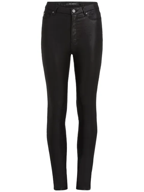 Karl Lagerfeld metallic-finish skinny jeans Black A1W10134980
