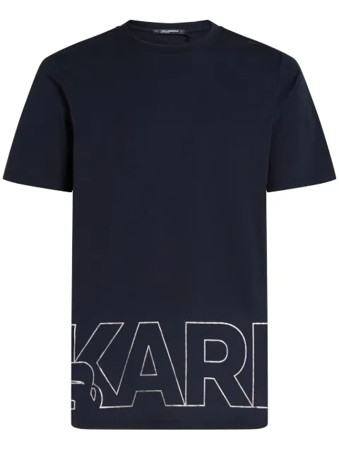 Karl Lagerfeld metallic logo-print T-shirt Blue A1M46070310