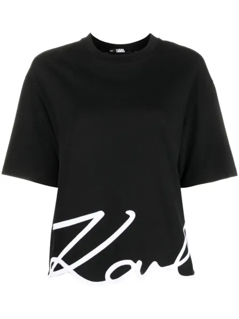 Karl Lagerfeld Signature Hem T-shirt Black A1W17013999