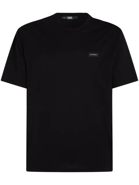 Karl Lagerfeld logo-patch cotton T-shirt Black A1M44013999