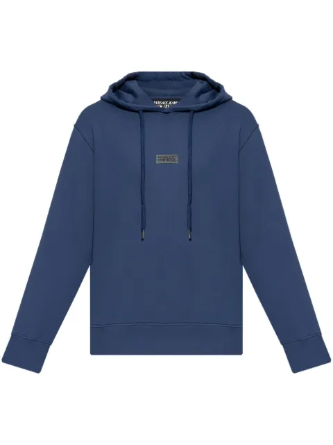 Versace Jeans Couture logo-plaque hoodie Blue 77GAIT08CF00T