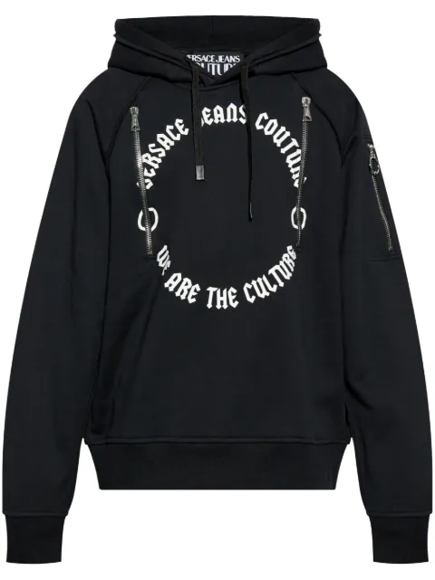 Versace Jeans Couture logo-print hoodie Black 77GAIE06CF02E