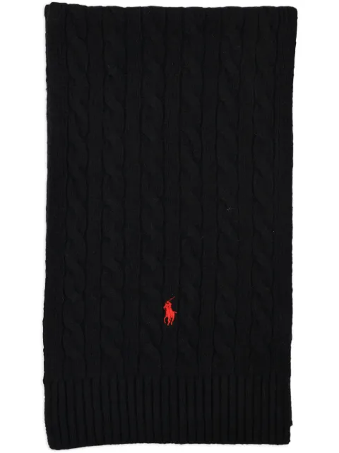Polo Ralph Lauren cable-knit scarf Black 449959345001